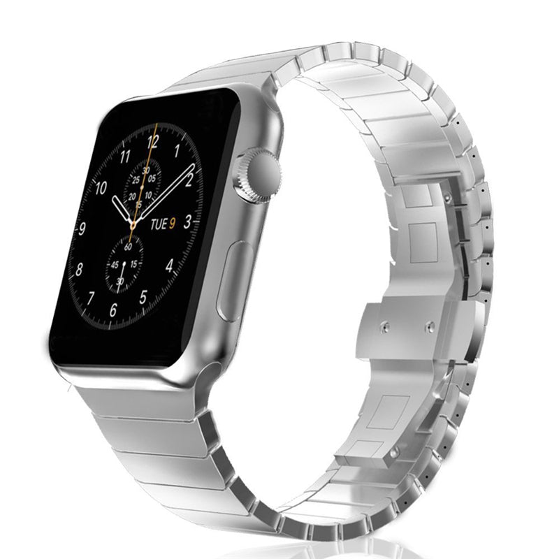 For Apple Watch Series 8 7 45mm Solid Stainless Steel Watch Band Replacement Wristband Strap with Butterfly Buckle For Apple Watch Series 8 7 45mm Solid Stainless Steel Watch Band Replacement Wristband Strap with Butterfly Buckle